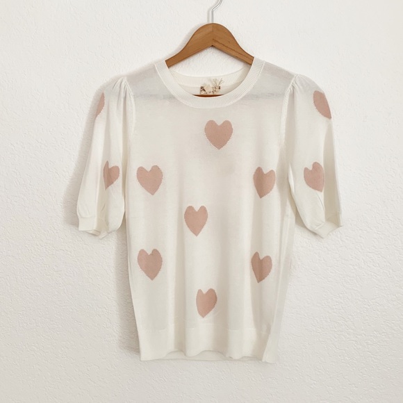 Heart Short Sleeve Sweater - Picture 8 of 11